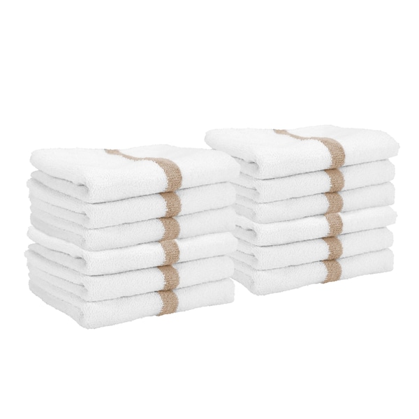 Monarch Brands Gym Power Hand Towels - 16in x 27in 0, Beige, 120PK PWR-1627-3BGCS-CS - main